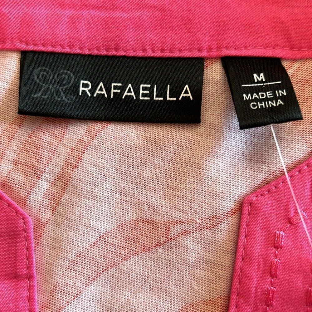 NEW Rafaella Pink And Red V Neck Top - Picture 7 of 7